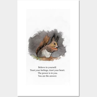 Trust your feelings, spirit animal, squirrel Posters and Art